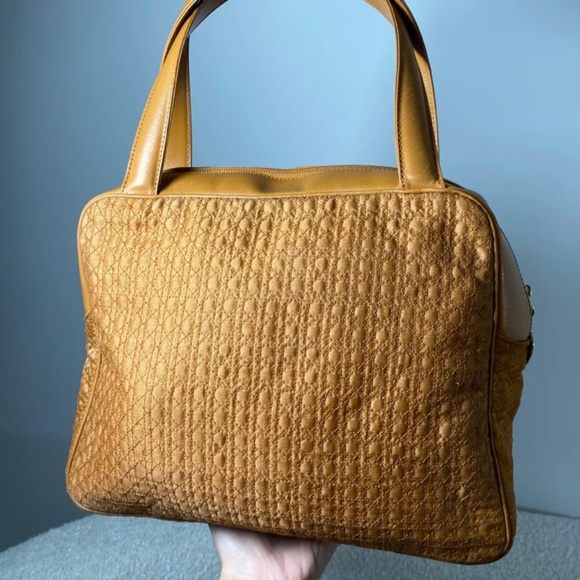 Authentic Pre-Owned Vintage Christian Dior Mustard Canvas Tote Bag - Picture 8 of 16